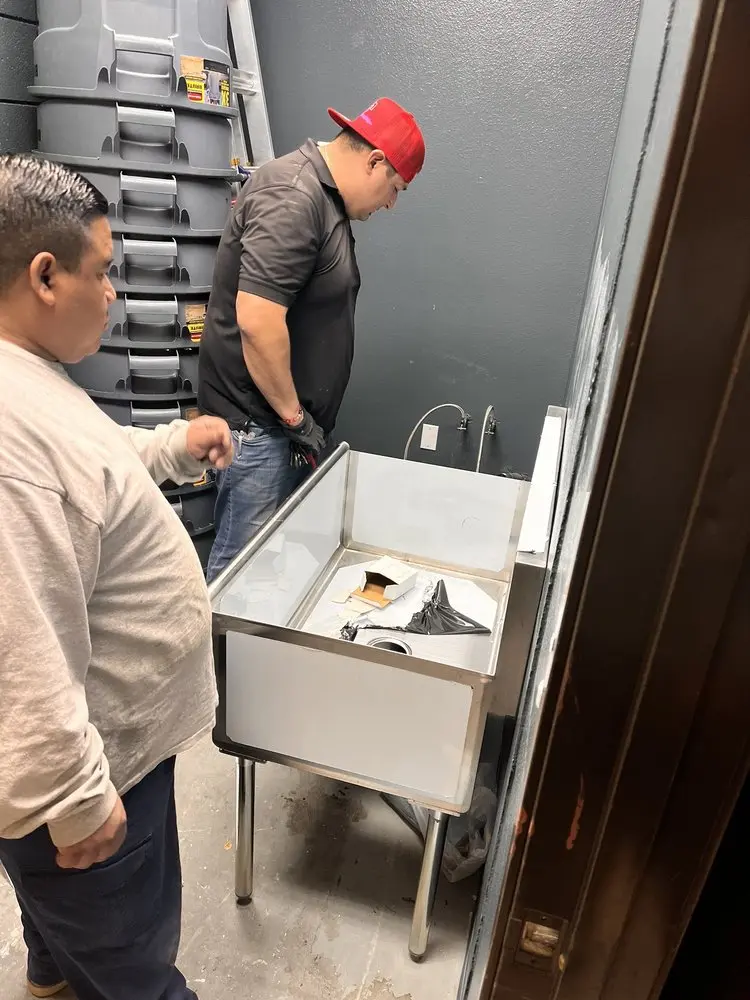 Commercial plumbing and sink installation in Roswell